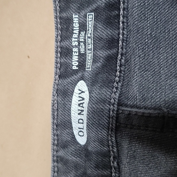 Old Navy Size 8 Washed Black / Gray Power Straight High Rise Denim Jeans - Picture 2 of 13